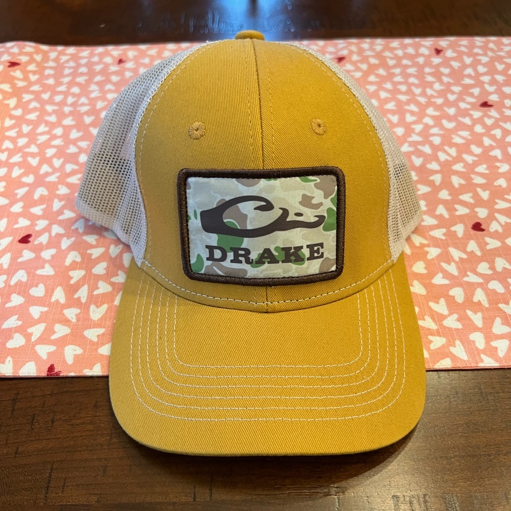 Drake Mustard Yellow Trucker Old School Patch Mesh Back Cap